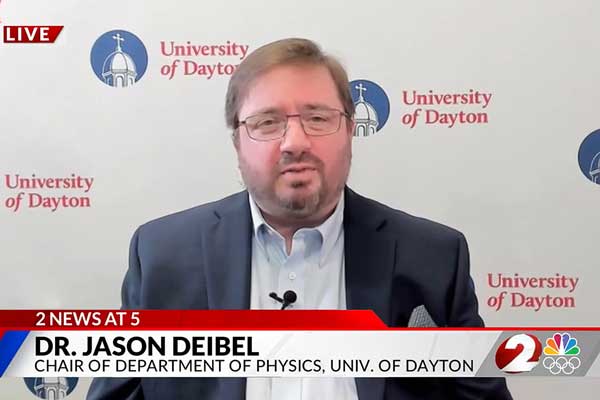 UD eclipse committee member Jason Deibel on WDTN discussing the eclipse