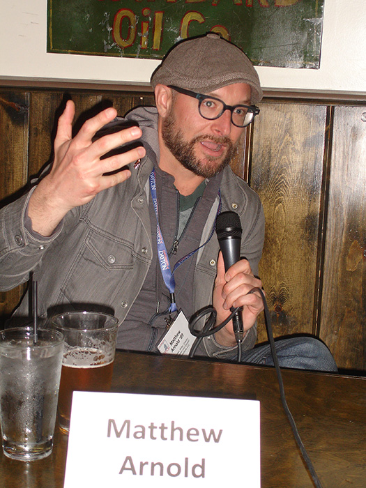 Award-winning documentary filmmaker Matthew Arnold '99, during the alumni reception and panel discussion.
