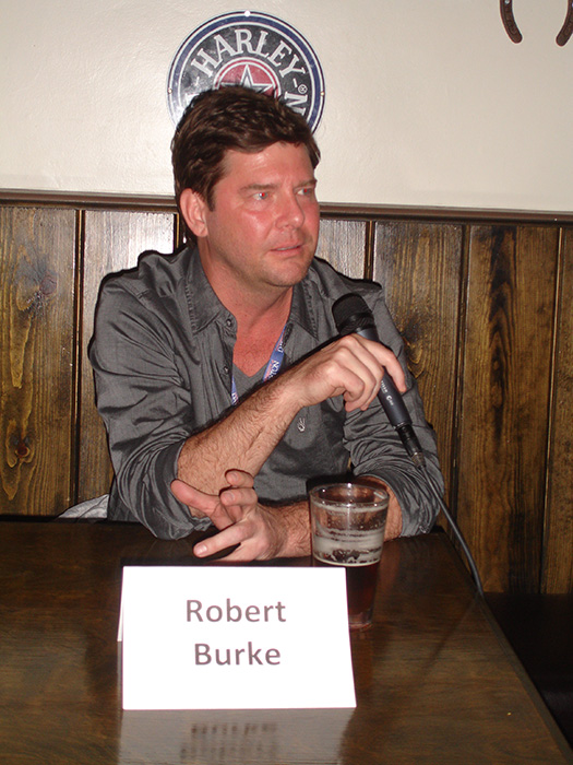 Motion picture marketing, publicity and distribution strategist Robert Burke '88, during alumni reception and panel discussion.