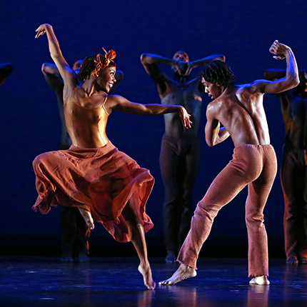 Image from DCDC?s award winning performance of Donald McKayle's classic, "Rainbow 'Round My Shoulder.? The Lincoln Center, David Koch Theater, Manhattan.
