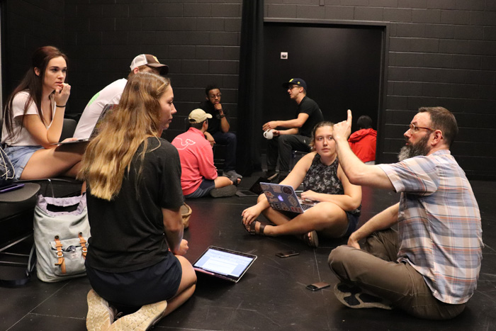 Students engage in Jerome Yorke’s Acting for Everyone class.