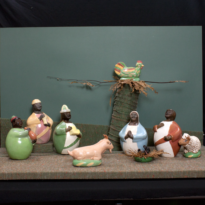 "Gourd and Rooster" is a nativity set from Peru.