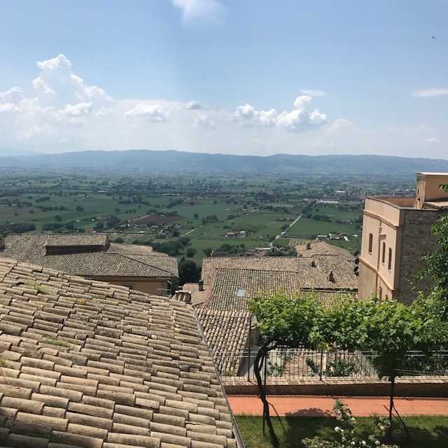 The view overlooking Assisi from the Casa Papa Giovanni.