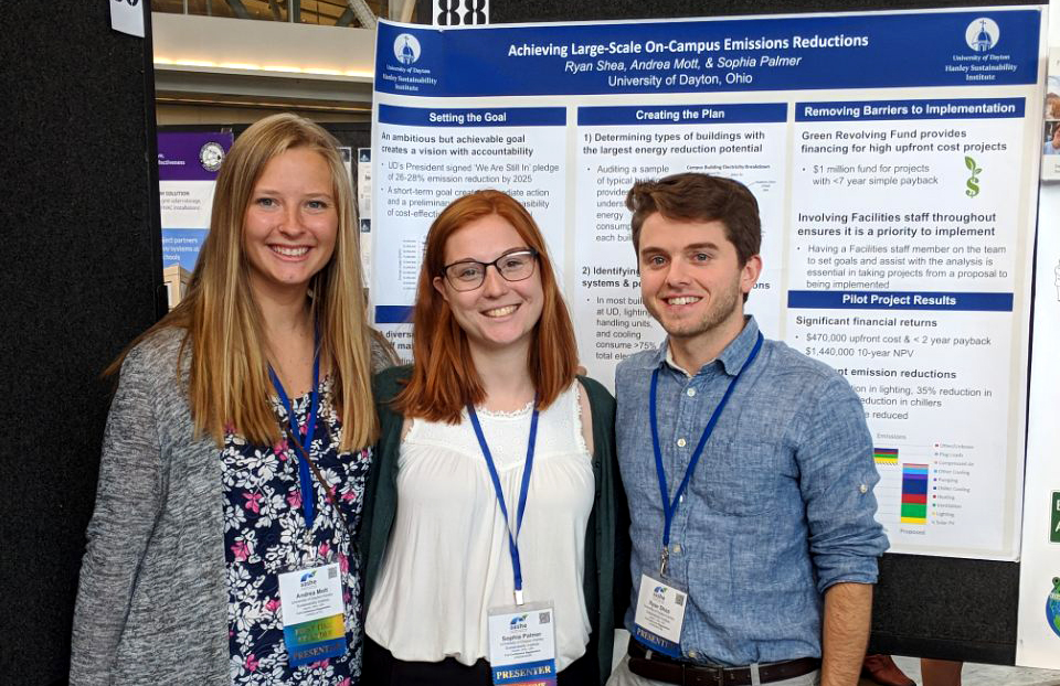 UD campus energy team poster presentation at AASHE Pittsburgh 2018