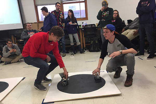 Sumo Bot competition, Department of Mechanical and Aerospace Engineering, at Kettering Labs, December 2016
