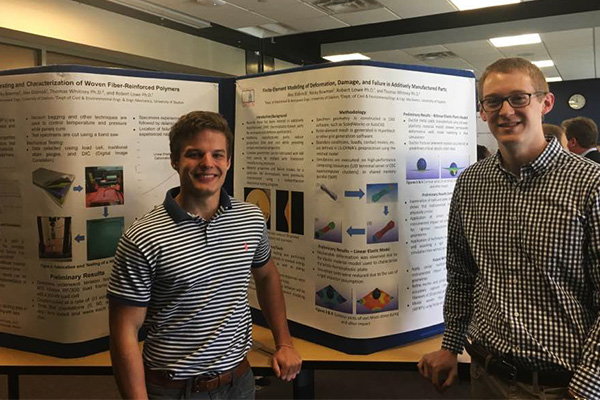 Alex Elsbrock and Rocky Bowman worked with Dr. Robert Lowe,, mechanical engineering faculty mentor and Dr. Tom Whitney, civil engineering faculty mentor.