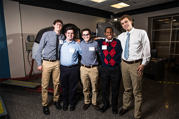 University of Dayton team: (l-r) Will Cammack, Ryan Vince, Andrew Killian, Lewis Foreman and Lucas Calderon