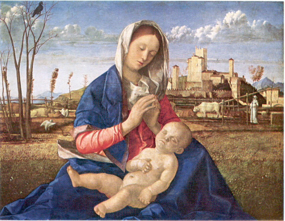 BELLINI, GIOVANNI, 1430-1516,  THE MADONNA OF THE MEADOW (a late work), London: National Gallery of Art
