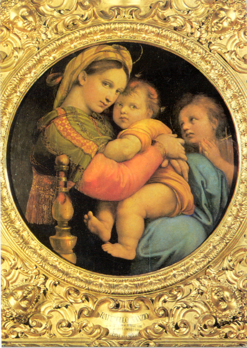 RAPHAEL, 1483-1520,  MADONNA OF THE CHAIR, ca. 1514, Florence, Italy: Pitti Palace