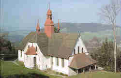 Hergiswald church exterior photograph