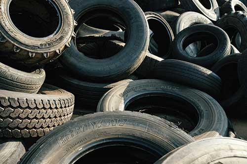A pile of old tires