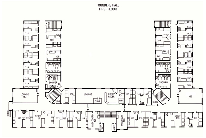 Founders Hall first floor floorplan