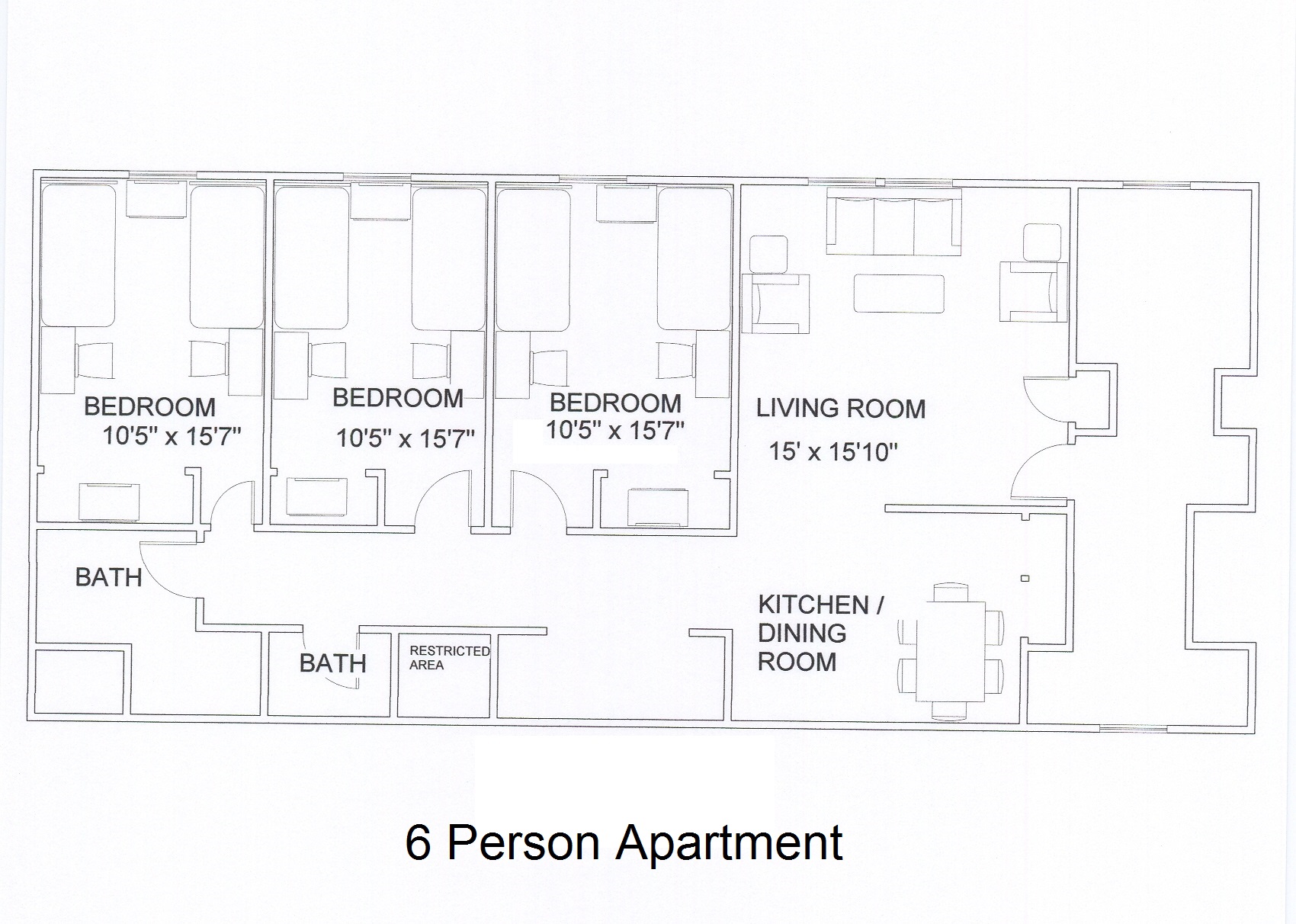 6 person floor plan